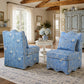 French Traditional Accent Chair with Scalloped Back and 1.75 lb High-Density Foam