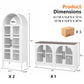 Rustic 3-Piece Arched TV Stand & Storage Cabinet Set – 55" Sideboard Buffet Cabinet & Two 72" Tall Display Cabinets with Glass Doors