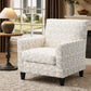 Mid-Century Modern Jacquard Accent Chair with Soft Track Arms