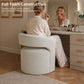 Rolling Barrel-Back Accent Chair with Casters – Contemporary Upholstered Arm Chair
