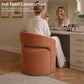 Rolling Barrel-Back Accent Chair with Casters – Contemporary Upholstered Arm Chair