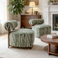 Contemporary Zebra-Stripe Chenille Accent Chair – Sculptural Cylindrical Backrest