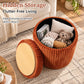 Nestable 2-Piece Storage Stool Set with 360° Swivel Base & Reversible Lid