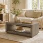 Contemporary Oak Coffee Table – Open Shelf Design with Plinth Base