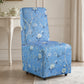 French Upholstered Dining Chair with Caster Legs & Skirted Design