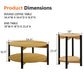 Round End Table with Open Shelf & Metal Legs – Transitional Wood Look Side Table for Living Room & Small Spaces