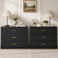 Oversized Transitional 3-Drawer Nightstand with Aluminum Handles & Extra Storage