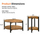 Round End Table with Open Shelf & Metal Legs – Transitional Wood Look Side Table for Living Room & Small Spaces