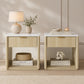 Transitional Fluted Nightstand with Drawer & Open Shelf, Aluminum Handle