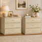 Oversized Transitional 3-Drawer Nightstand with Aluminum Handles & Extra Storage