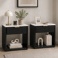 Transitional Fluted Nightstand with Drawer & Open Shelf, Aluminum Handle