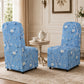 French Farmhouse Upholstered Dining Chair with Rounded Back, Caster Legs & Skirted Design
