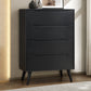 Mid-Century Modern Wood Storage Chest – Sleek Tapered Legs and Hidden Pulls