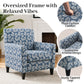 Mid-Century Modern Jacquard Accent Chair with Soft Track Arms