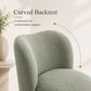 Contemporary Boucle Accent Chair – Sculptural Wood Ball Feet, Wide Seat