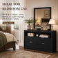 Contemporary Walnut Dresser with Optional Mirror, Finger Pull Drawers & Solid Wood Construction