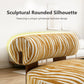 Contemporary Zebra-Stripe Chenille Accent Chair – Sculptural Cylindrical Backrest