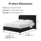 Contemporary Boucle Bed – Winged Edge Padded Headboard, Round Wood Legs
