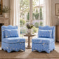 French Traditional Accent Chair with Scalloped Back and 1.75 lb High-Density Foam