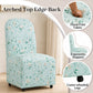 French Farmhouse Upholstered Dining Chair with Rounded Back, Caster Legs & Skirted Design