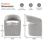 Rolling Barrel-Back Accent Chair with Casters – Contemporary Upholstered Arm Chair