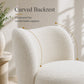 Contemporary Boucle Accent Chair – Sculptural Wood Ball Feet, Wide Seat