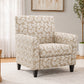 Mid-Century Modern Jacquard Accent Chair with Soft Track Arms