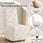 French Upholstered Dining Chair with Caster Legs & Skirted Design