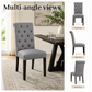 Rustic Upholstered Dining Chair with Button-Tufted Scroll Back