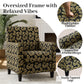 Mid-Century Modern Jacquard Accent Chair with Soft Track Arms