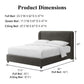 Contemporary Boucle Bed – Winged Edge Padded Headboard, Round Wood Legs