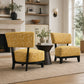 Mid-century Modern Accent Chair – Armless, Tapered Black Legs, Abstract Texture Fabric
