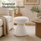 Contemporary Teddy Accent Stool with Mushroom Silhouette & Pedestal Base – Fully Assembled