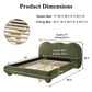 Contemporary Velvet and Boucle Upholstered Bed – Solid Rubberwood Frame
