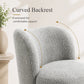 Contemporary Boucle Accent Chair – Sculptural Wood Ball Feet, Wide Seat