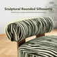 Contemporary Zebra-Stripe Chenille Accent Chair – Sculptural Cylindrical Backrest