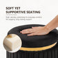 Contemporary Velvet Counter Stool with Gold Trim & Stainless Steel Base – Upholstered Modern Bar Stool