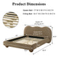 Contemporary Velvet and Boucle Upholstered Bed – Solid Rubberwood Frame