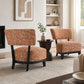 Mid-century Modern Accent Chair – Armless, Tapered Black Legs, Abstract Texture Fabric