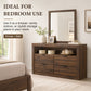 Contemporary Walnut Dresser with Optional Mirror, Finger Pull Drawers & Solid Wood Construction