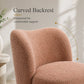 Contemporary Boucle Accent Chair – Sculptural Wood Ball Feet, Wide Seat