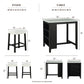 3-Piece Dining Set with USB Charging, Storage Shelves & Boucle Stools, High Gloss Kitchen Table for Small Spaces