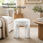 Contemporary Teddy Bouclé Accent Stool with Solid Wood Frame – Fully Assembled