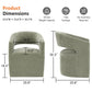 Rolling Barrel-Back Accent Chair with Casters – Contemporary Upholstered Arm Chair