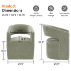 Rolling Barrel-Back Accent Chair with Casters – Contemporary Upholstered Arm Chair