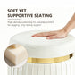 Contemporary Velvet Counter Stool with Gold Trim & Stainless Steel Base – Upholstered Modern Bar Stool