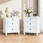 Traditional 3-Drawer Nightstand with Solid Wood Legs, Quick Assembly