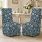 French Upholstered Dining Chair with Caster Legs & Skirted Design