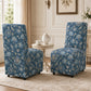 French Upholstered Dining Chair with Caster Legs & Skirted Design