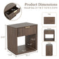 Transitional Fluted Nightstand with Drawer & Open Shelf, Aluminum Handle